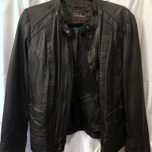 Cole Haan Leather Moto Jacket